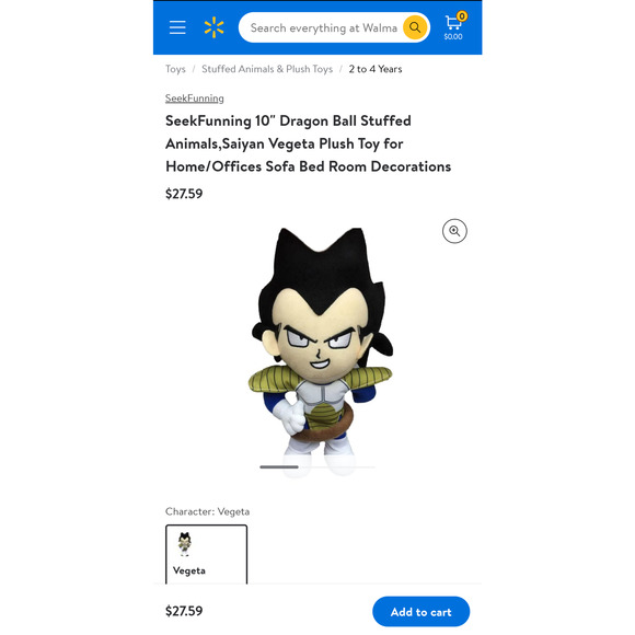 10" Dragon Ball Z Saiyan Vegeta w/ Ape Tail Plush! Retail $28! - Picture 4 of 4
